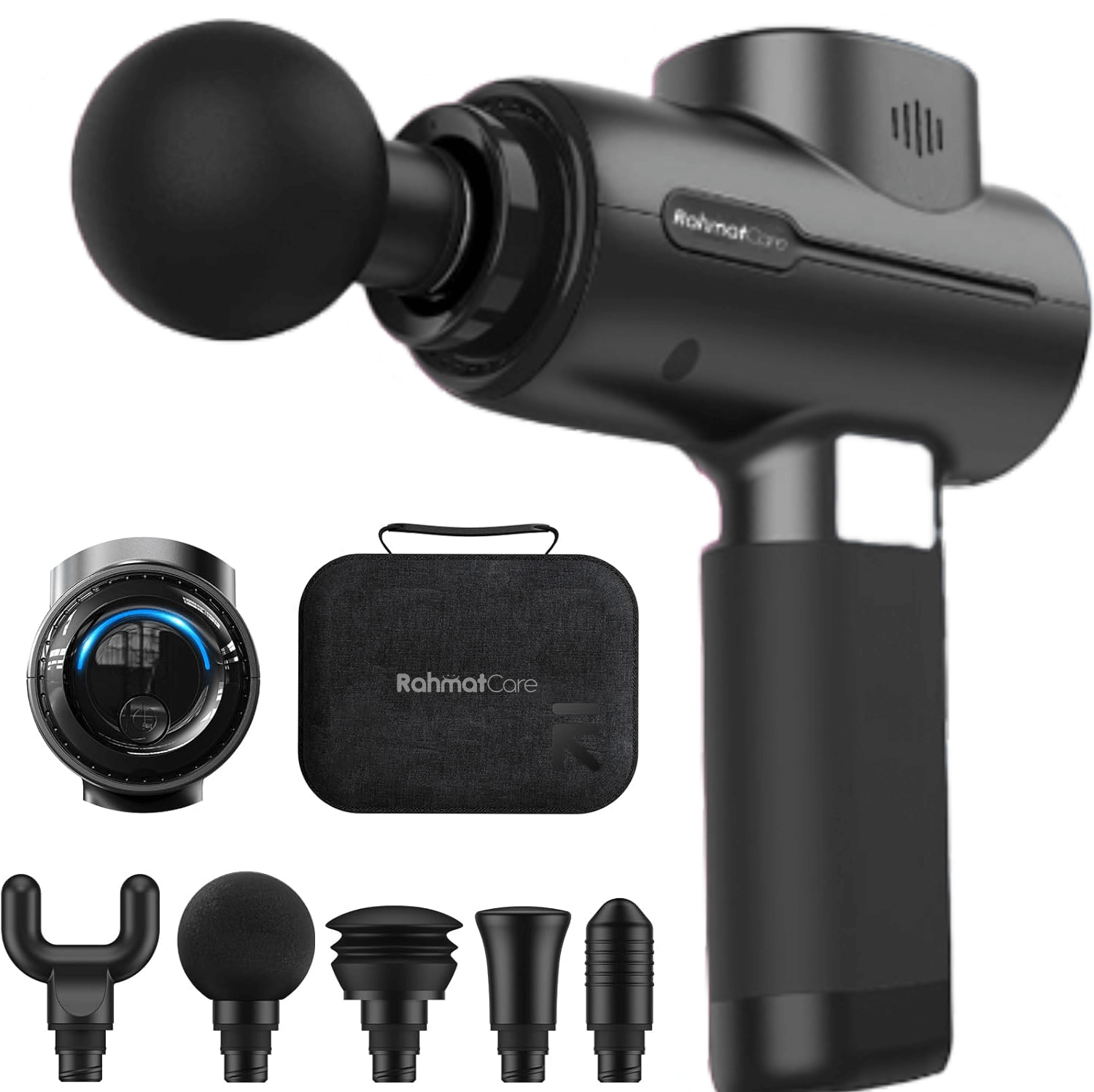 Relieve pain and stiffness with RahmatCare's powerful deep tissue massage gun.