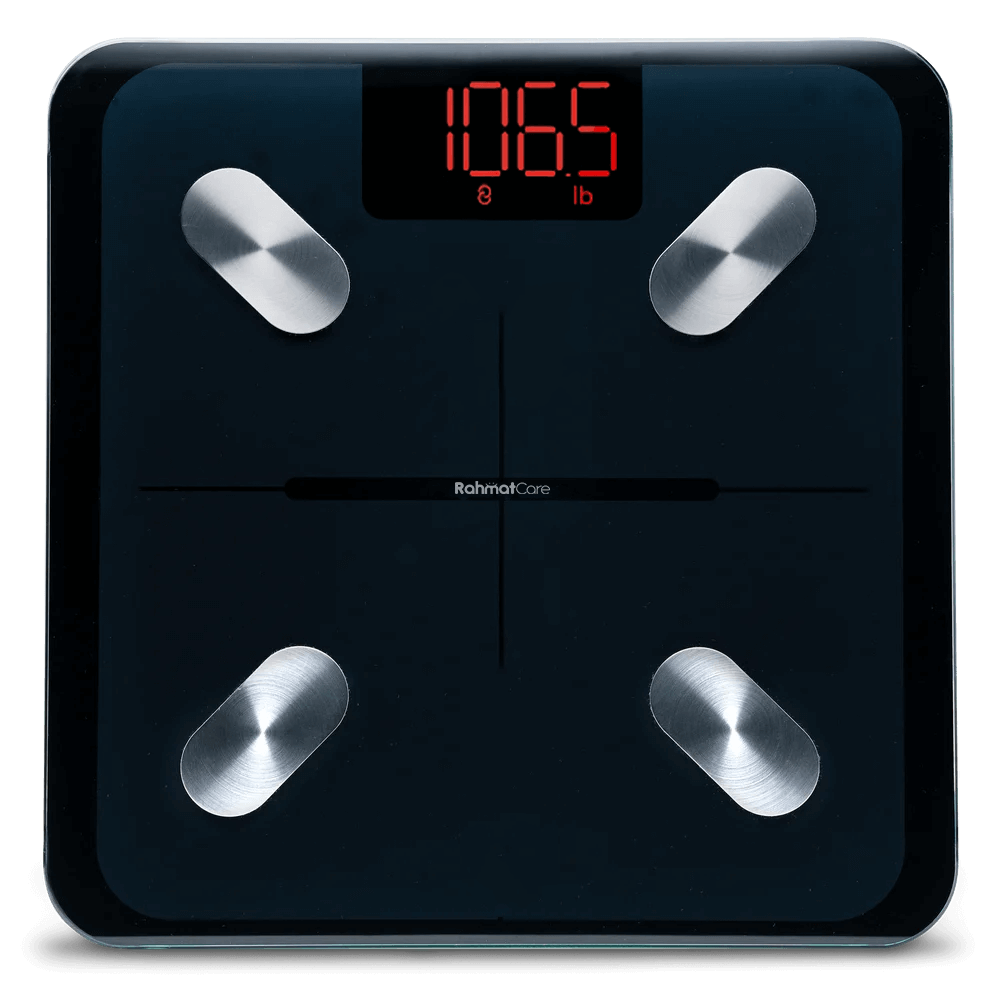 Track your fitness journey with RahmatCare's smart digital scale.